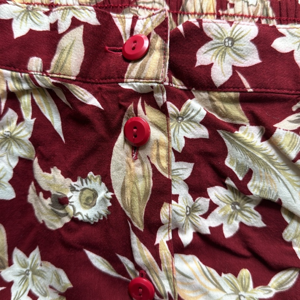 Vintage Sag Harbor Red Floral Midi Skirt medium - Picture 8 of 9
